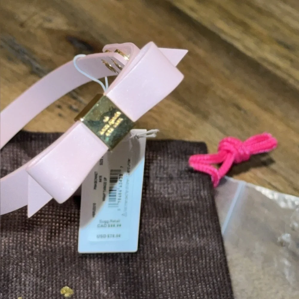 NWT Kate Spade pink bonnet (956) leather bow wrap bracelet wrap things up $78 - Picture 9 of 12